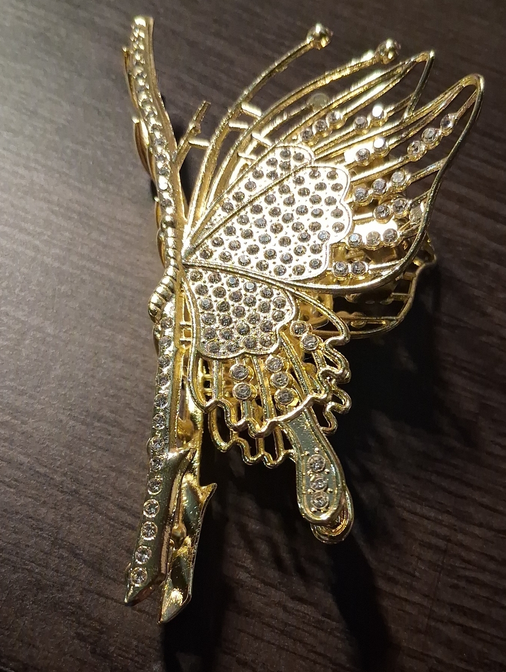 Source Unknown Gold Butterfly Crystal Hair Clip